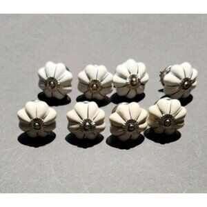 Ceramic Drawer Cabinet Pull 8 Handle Knob White Off White